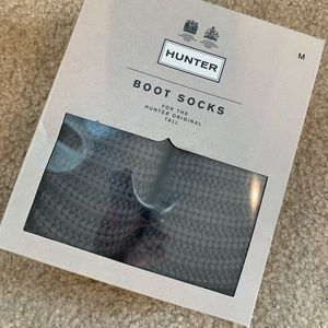 NIB hunter tall cable knit boot sock sz M slate